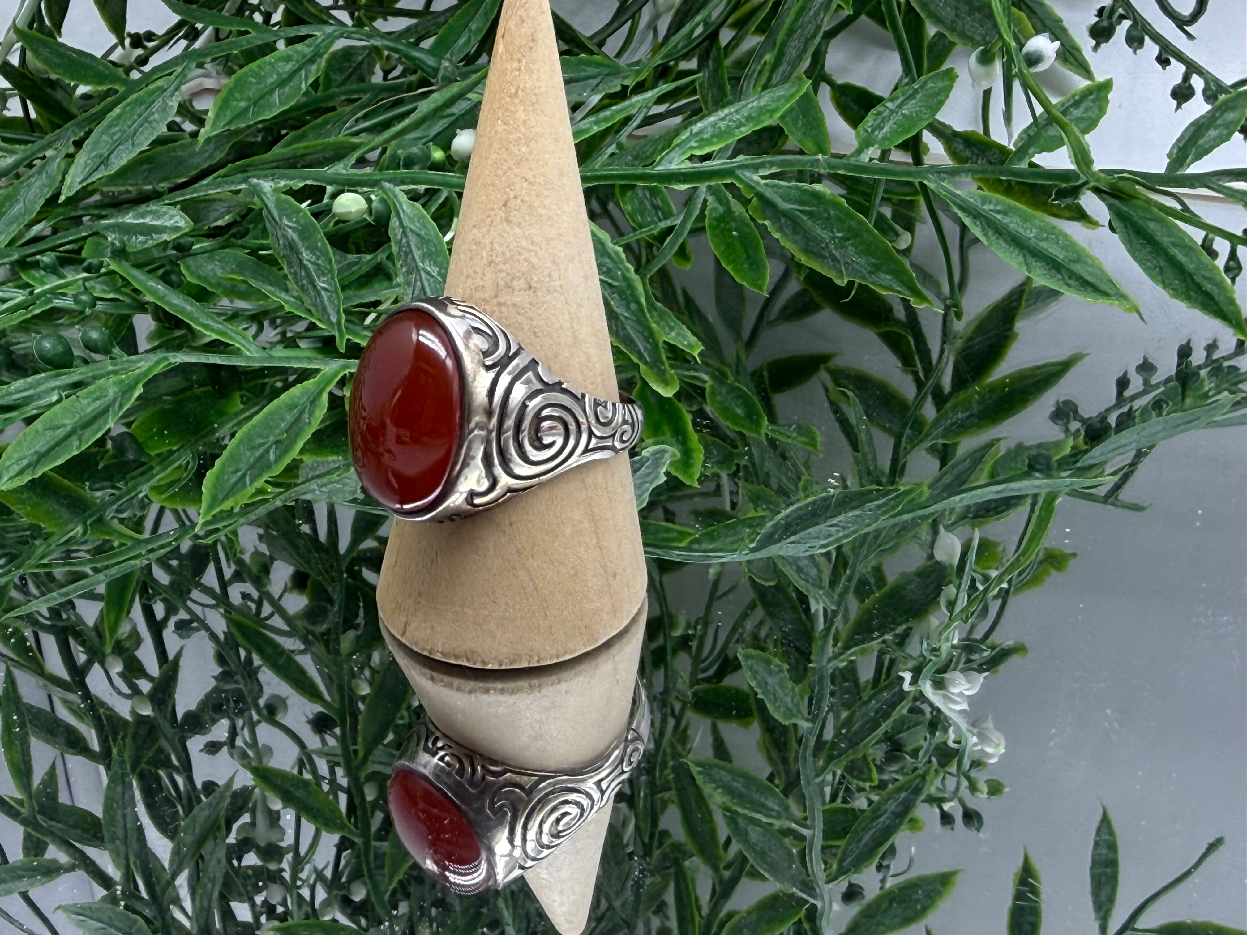 Carnelian Men’s Ring – Courage & Vitality, Size 13.5 Crystal Wellness