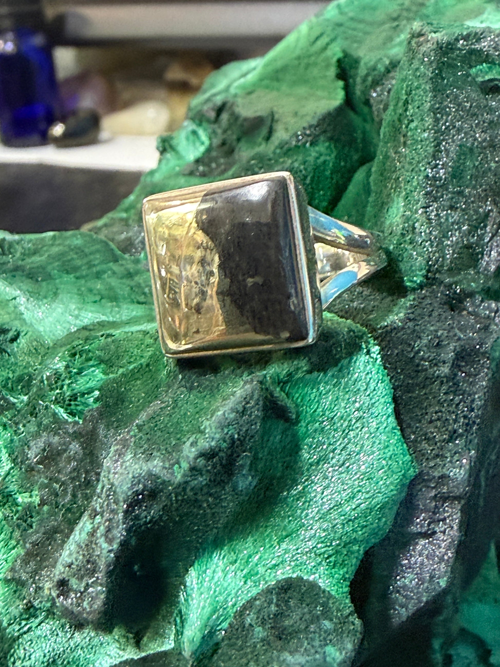 Pyrite & Magnetite Sterling Silver Ring – Size 7 Crystal Wellness