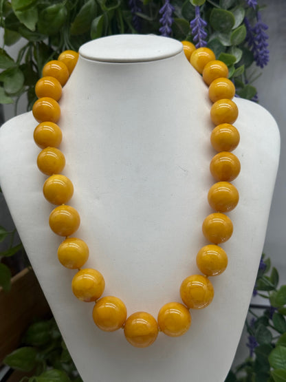 Butterscotch Amber 21mm Bead Necklace — Golden Glow & Timeless Warmth, 52cm Crystal Wellness