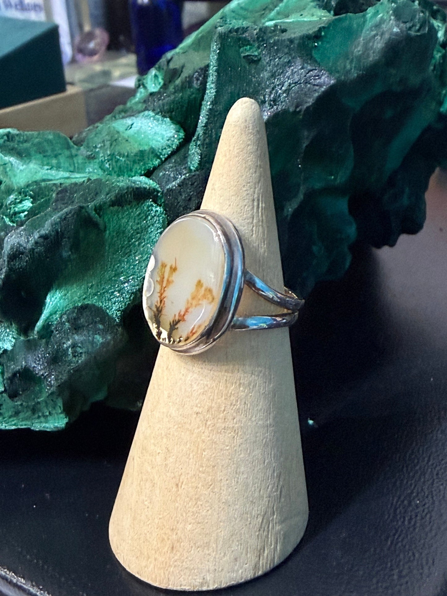 Scenic Agate Sterling Silver Ring Size 7 Crystal Wellness