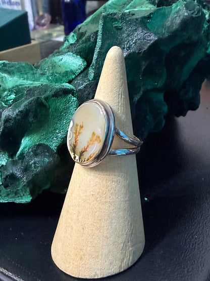 Scenic Agate Sterling Silver Ring Size 7 Crystal Wellness