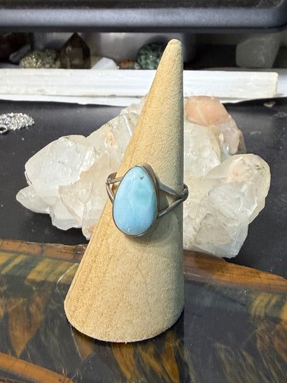Larimar Ring — Serenity, Flow & Inner Peace, size 7.75 Crystal Wellness