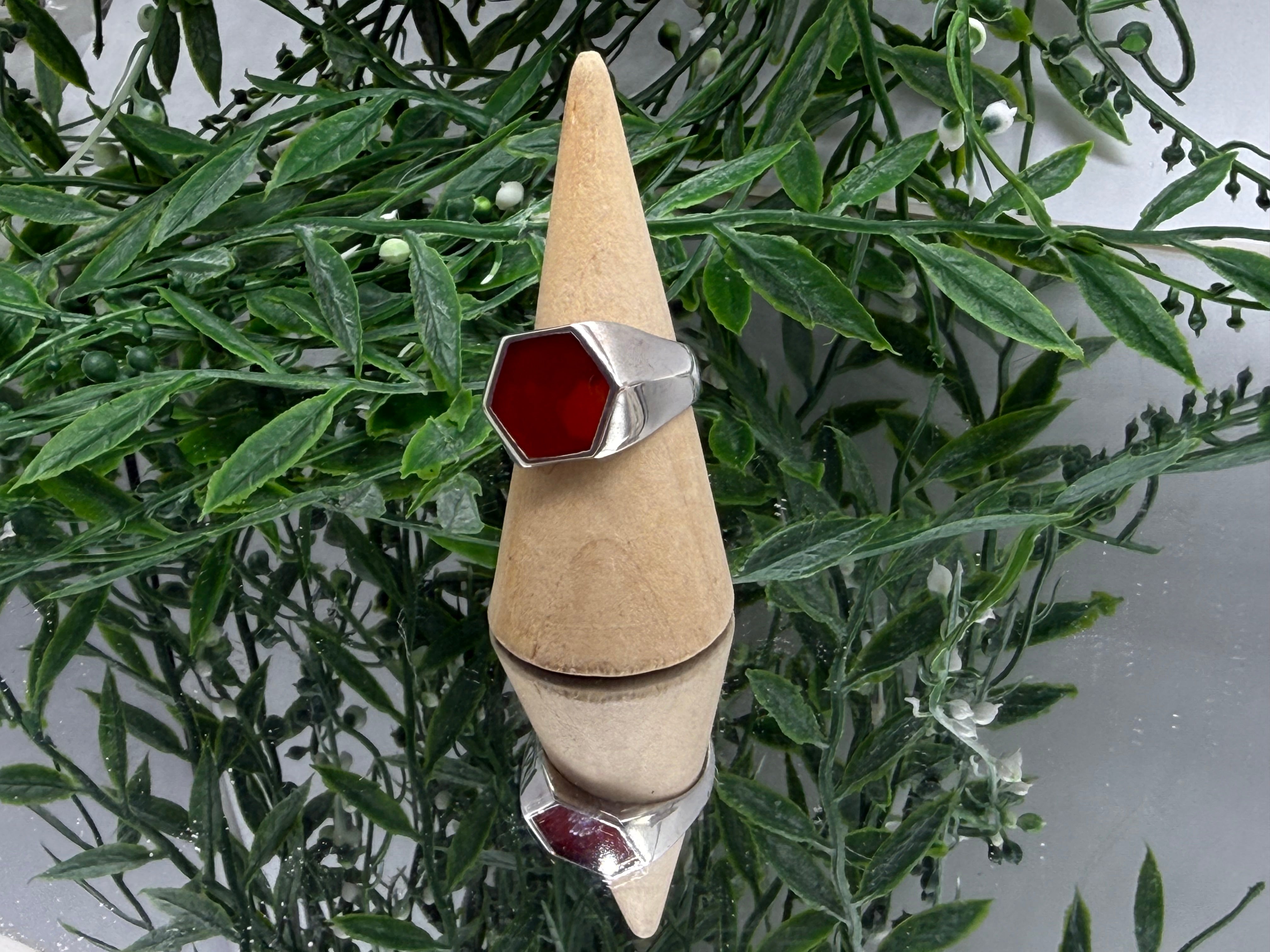 Carnelian Titanium Gold Plated Ring Crystal Wellness