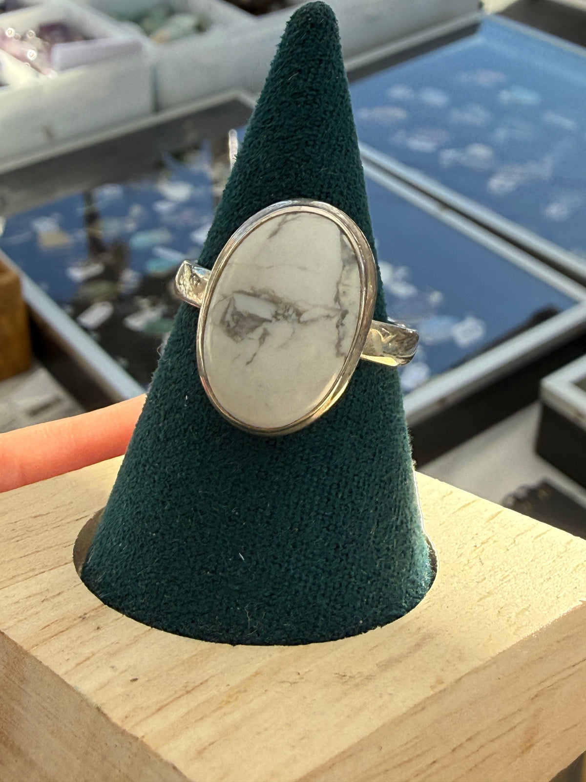 Howlite Serenity Ring, size 9 Crystal Wellness