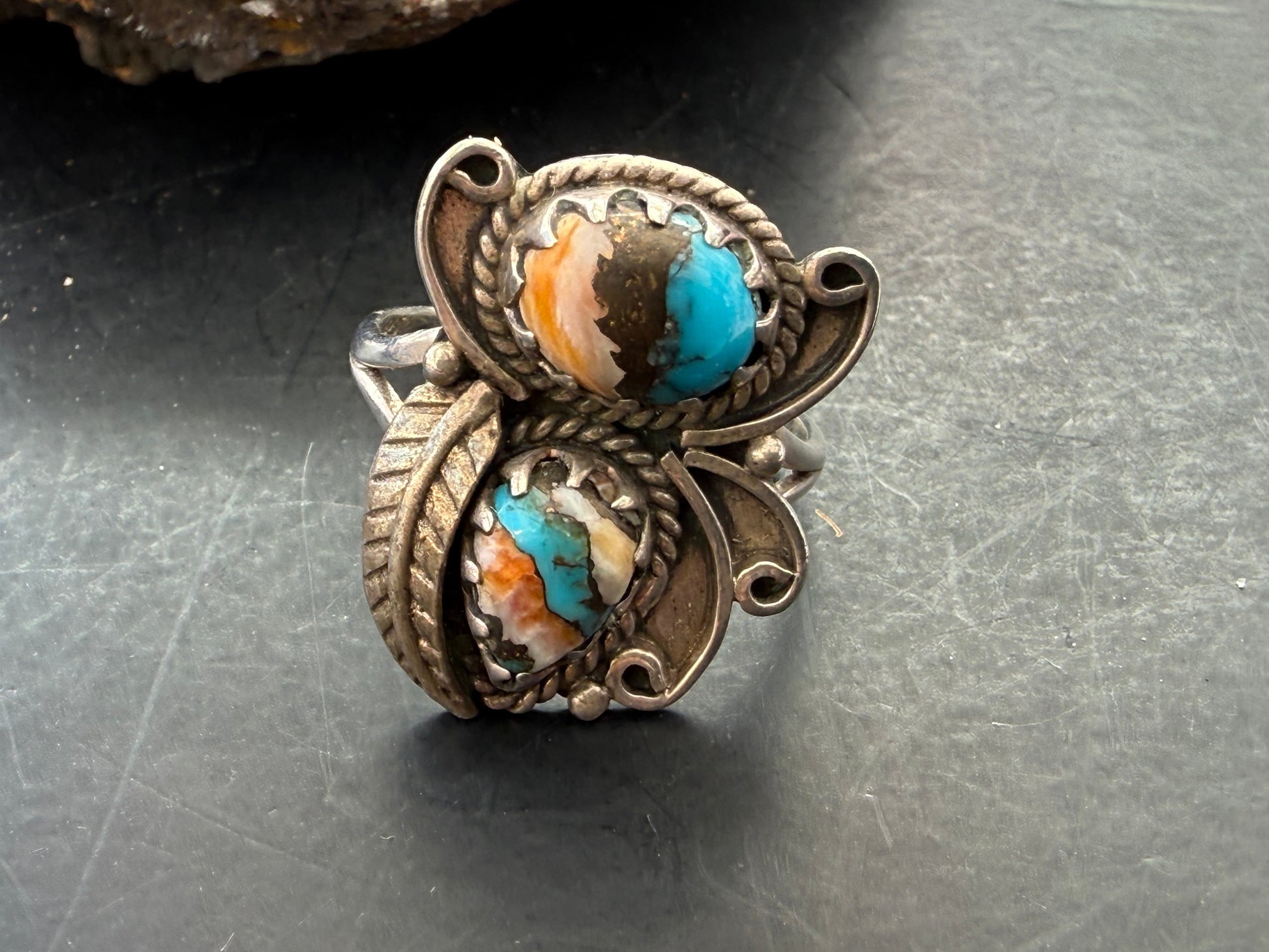 Spiny Oyster Turquoise Statement Ring, size 11 Crystal Wellness