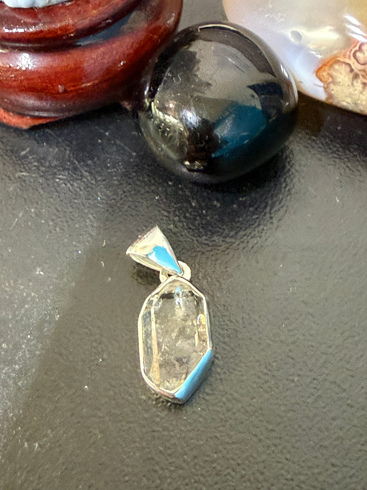 Herkimer Diamond Pendant – “Stone of Clarity, Light & Spiritual Awakening”, 15mmx11mm Crystal Wellness