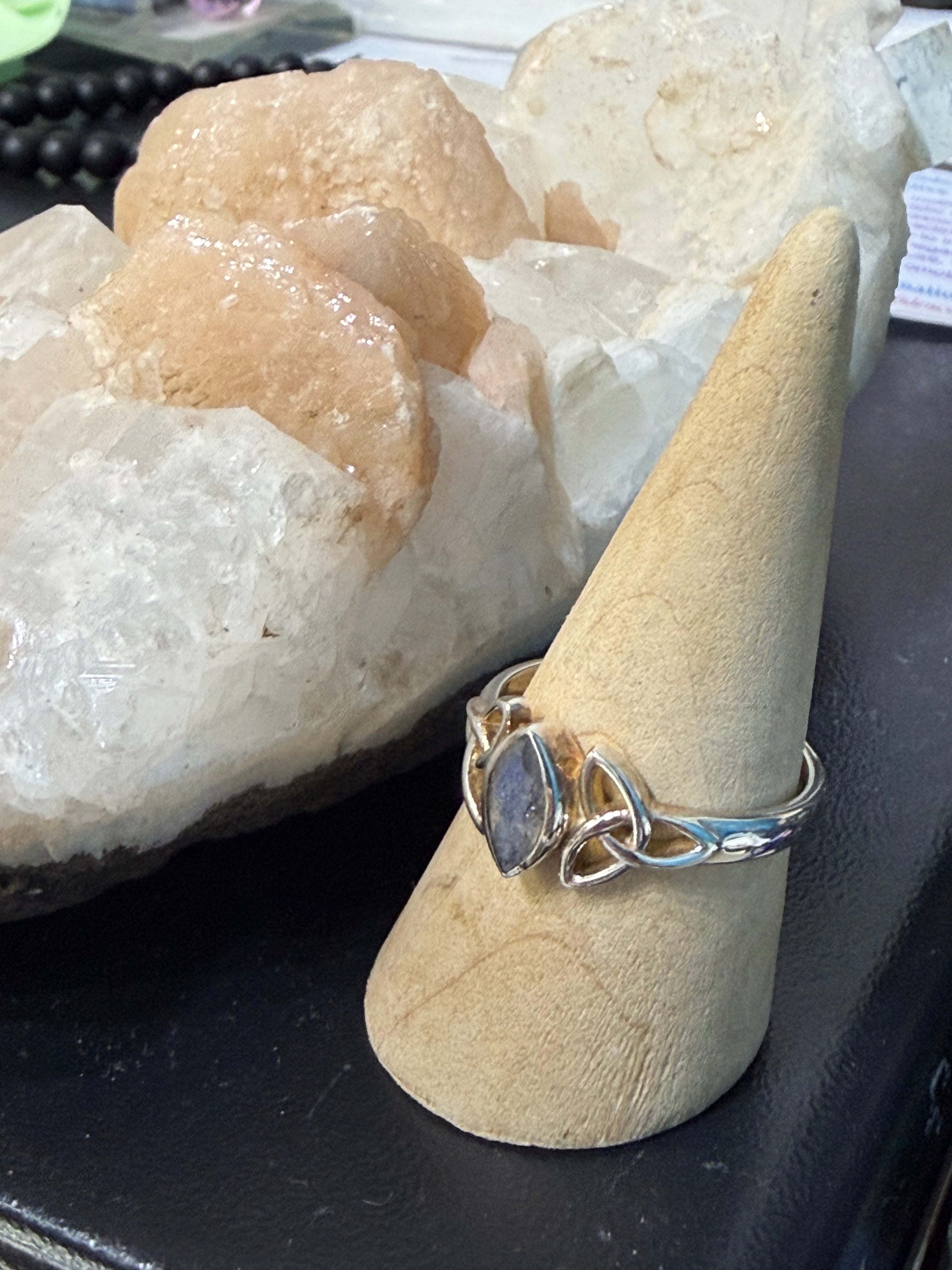 Mystical Labradorite Ring, size 12— Stone of Transformation & Inner Light Crystal Wellness