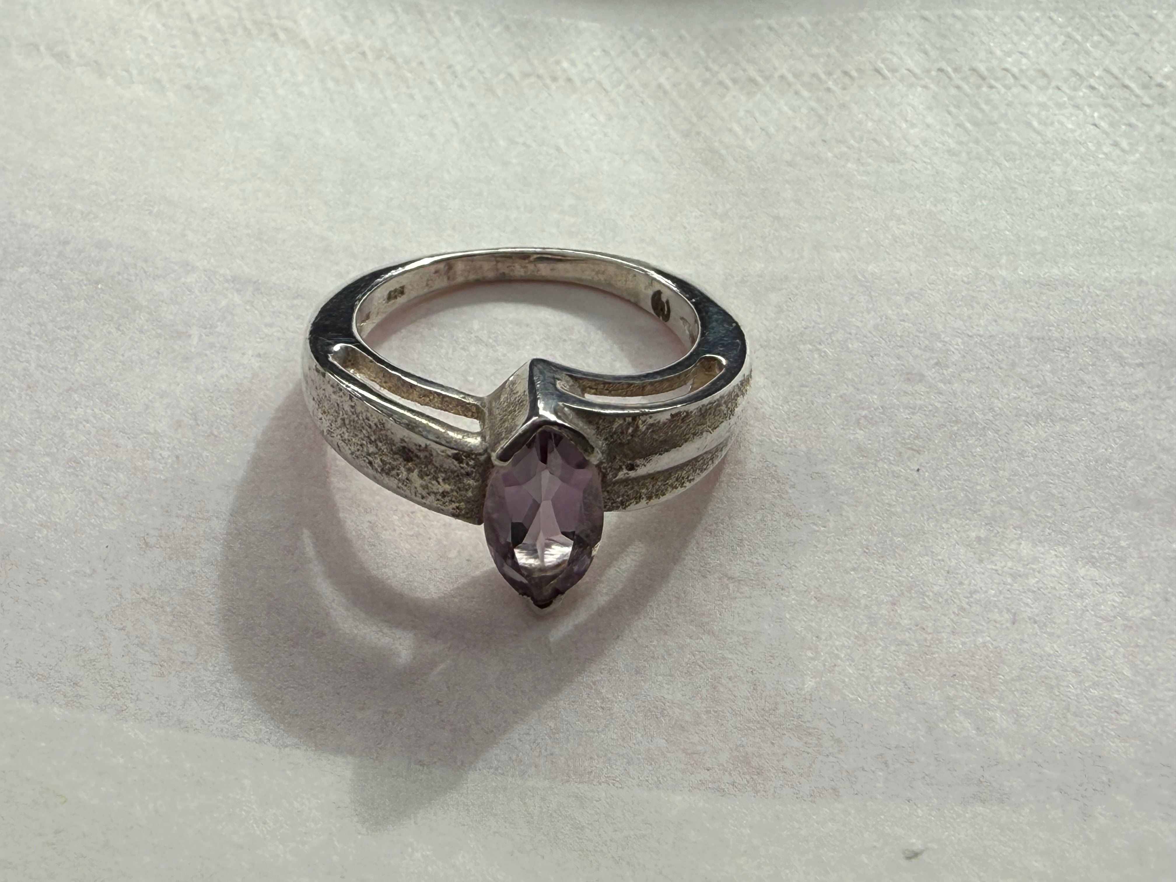 Amethyst Ring – Sterling Silver | Intuition, Calm & Spiritual Protection, size 5.5 Crystal Wellness