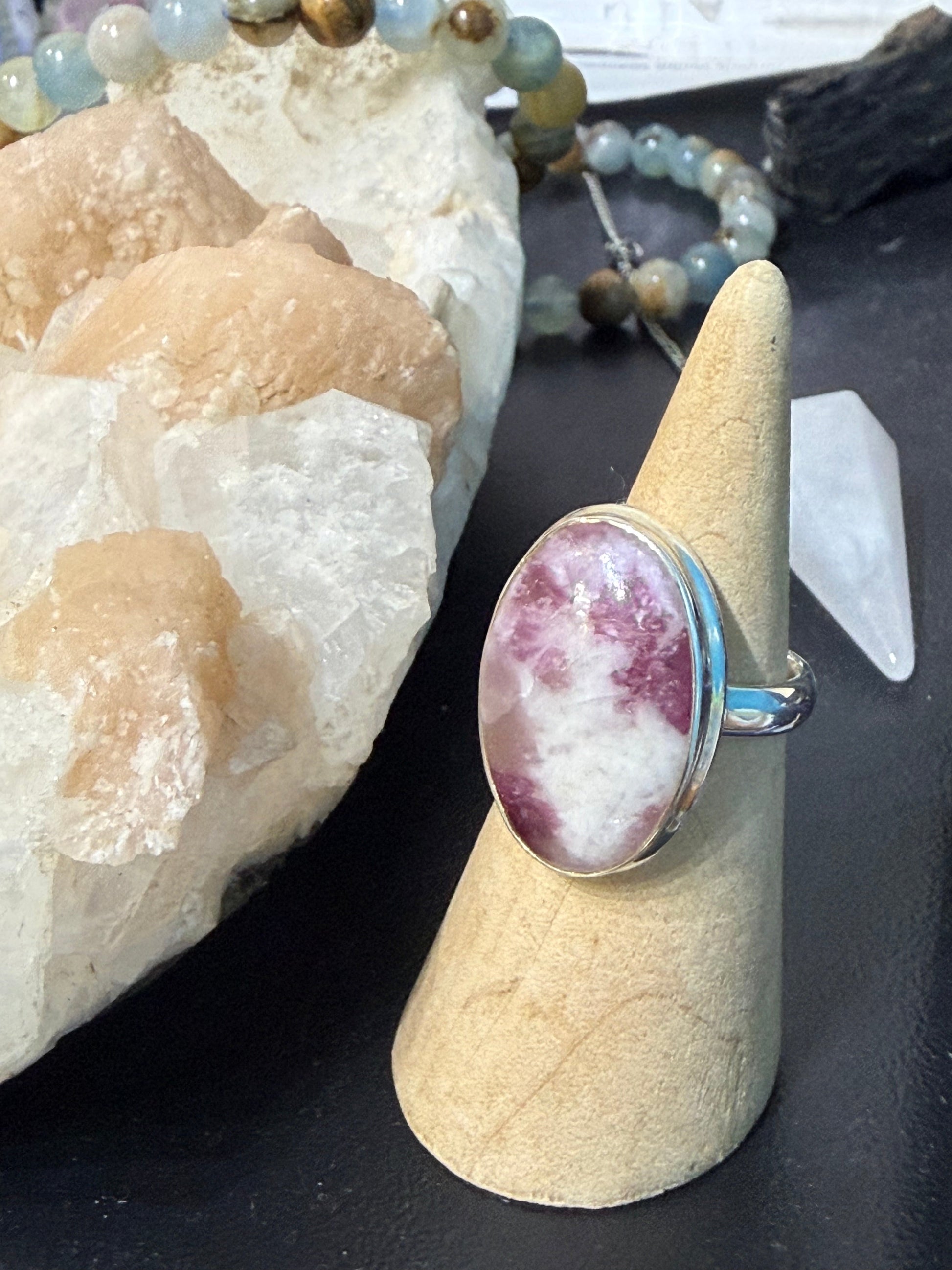 Cinnabar Ring, size 8 – The Stone of Prosperity & Personal Power Crystal Wellness
