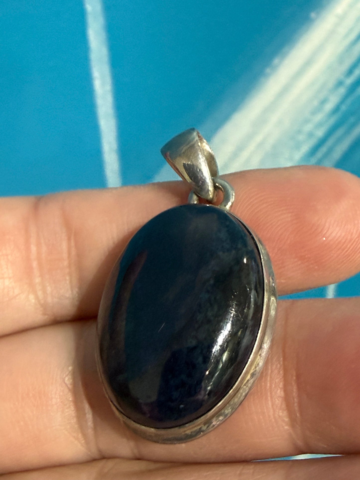 Deep Blue Apatite Pendant, 29mmx21mm Crystal Wellness