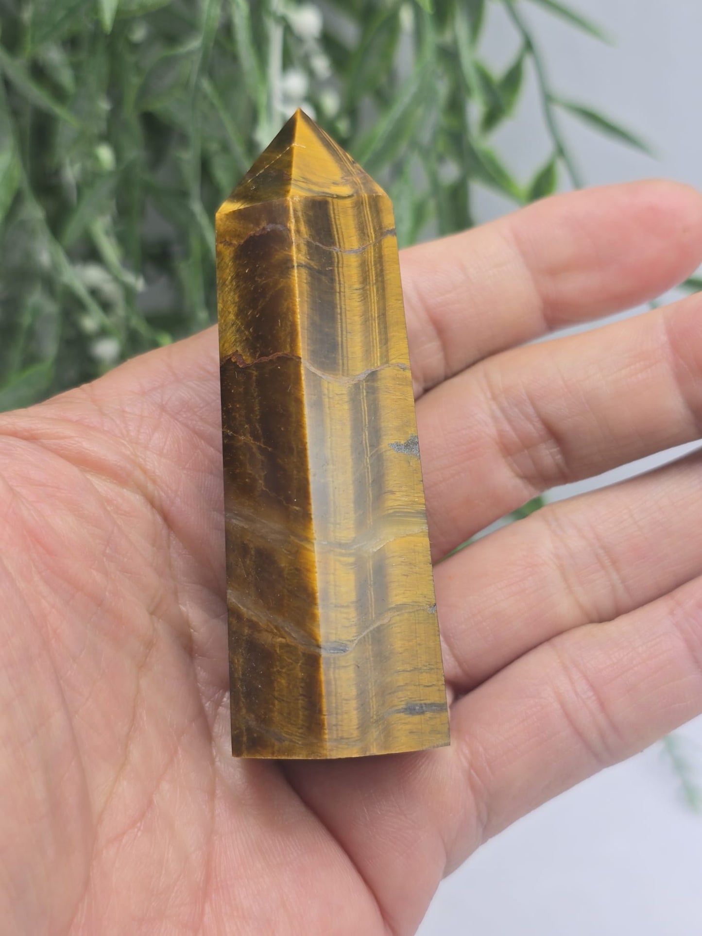 Gold Tiger’s Eye Point Crystal Wellness