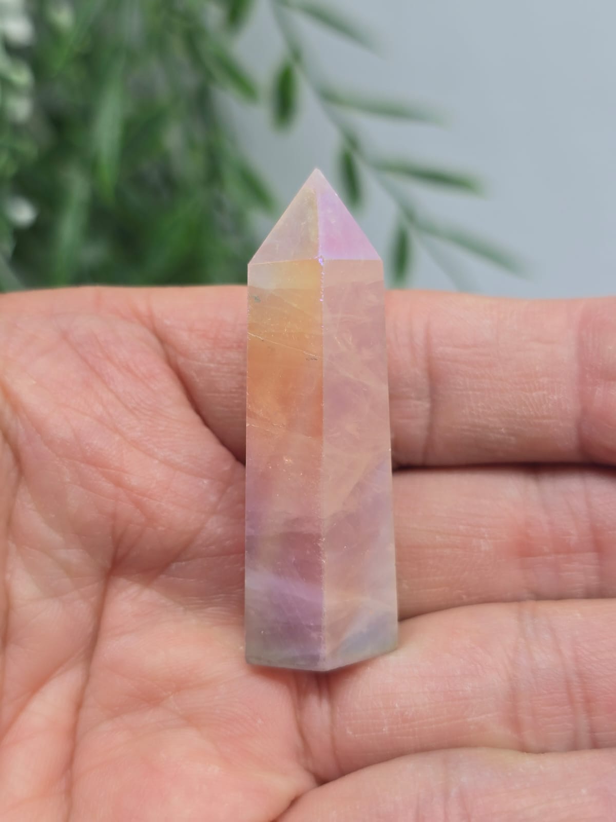 Rose Aura Quartz Point Crystal Wellness