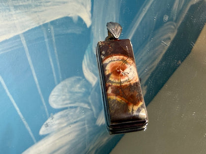 Mexican Bird’s Eye Pendant – Vision, Wisdom & Inner Guidance, 38mmx14mm Crystal Wellness