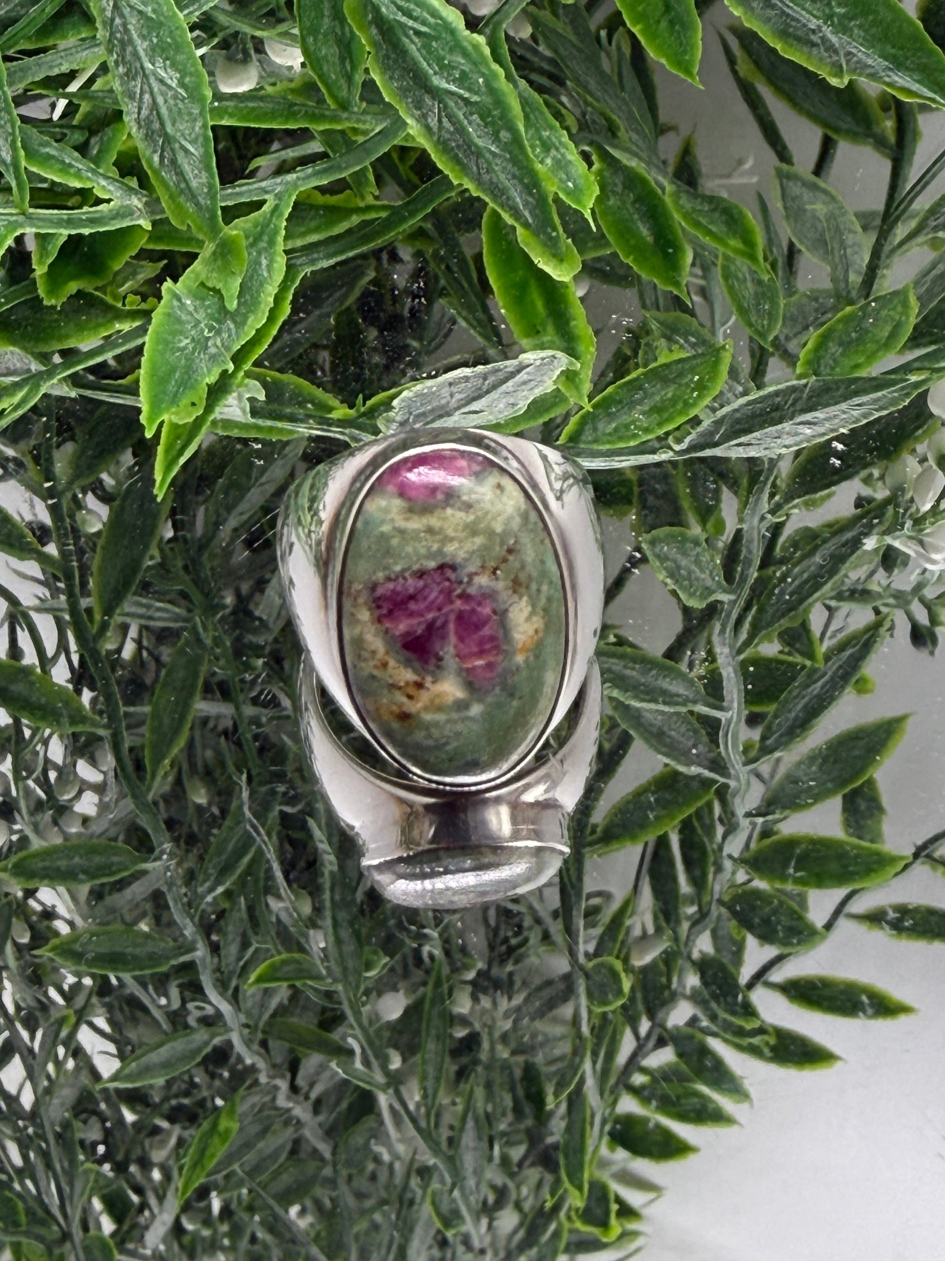 Ruby Fuchsite Sterling Silver Ring – Size 5 Crystal Wellness