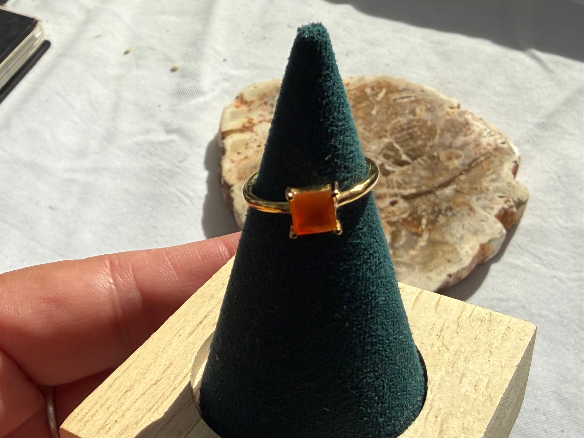 Carnelian Vermeil Ring – Ignite Passion, Confidence & Creative Fire, size 3 Crystal Wellness