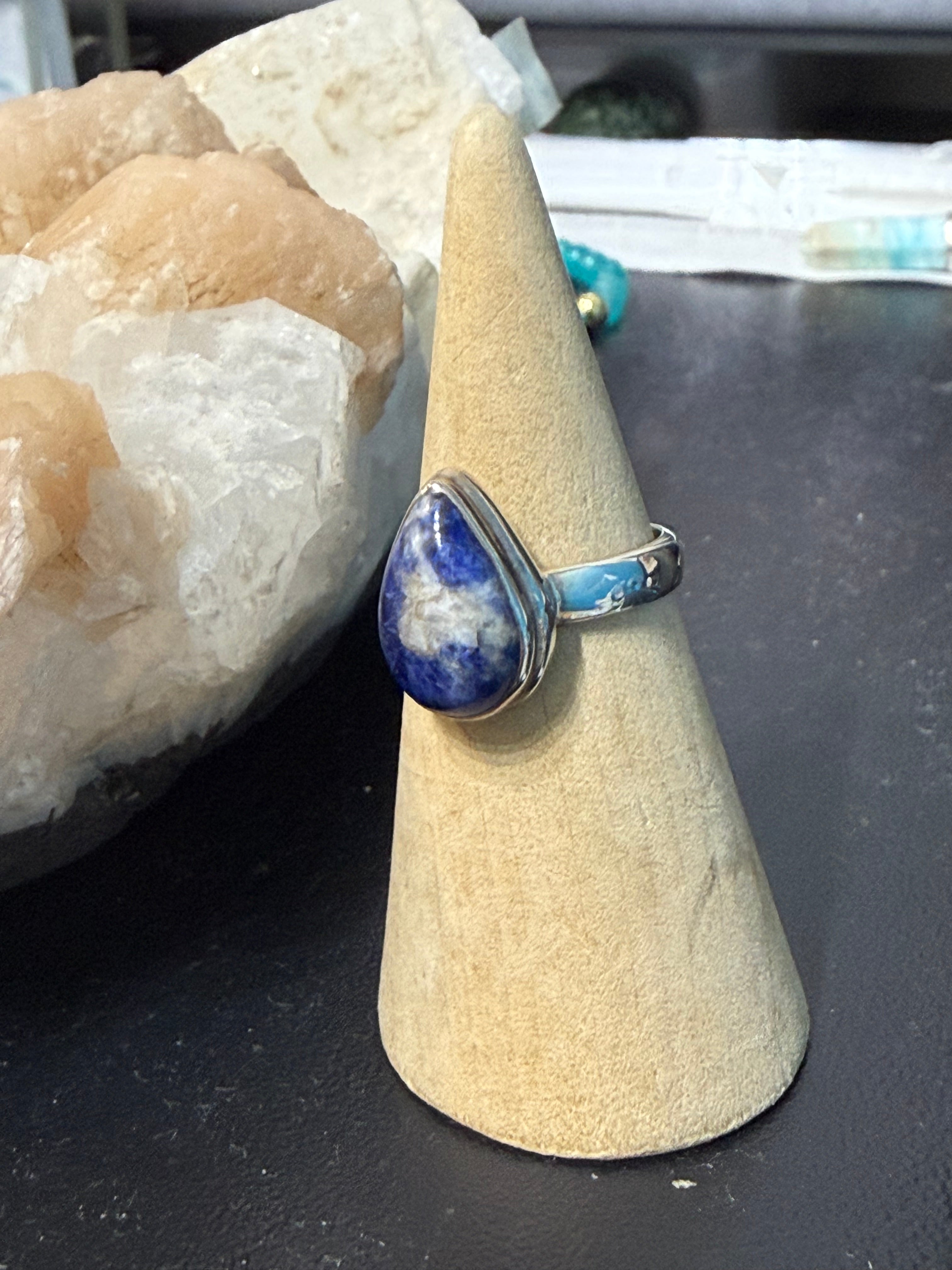 Sodalite Ring, size 7.5  – Wisdom, Truth & Inner Peace Crystal Wellness