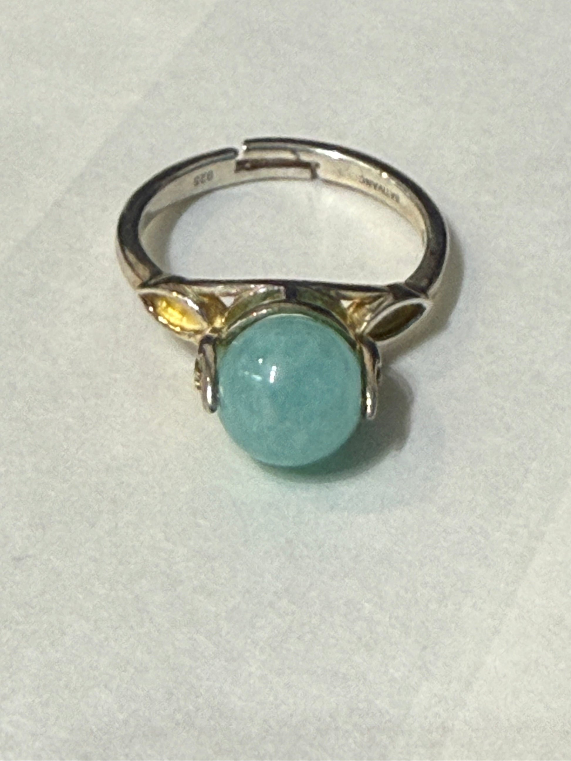 Serene Amazonite Ring – Size 7 Sterling Silver Crystal Wellness