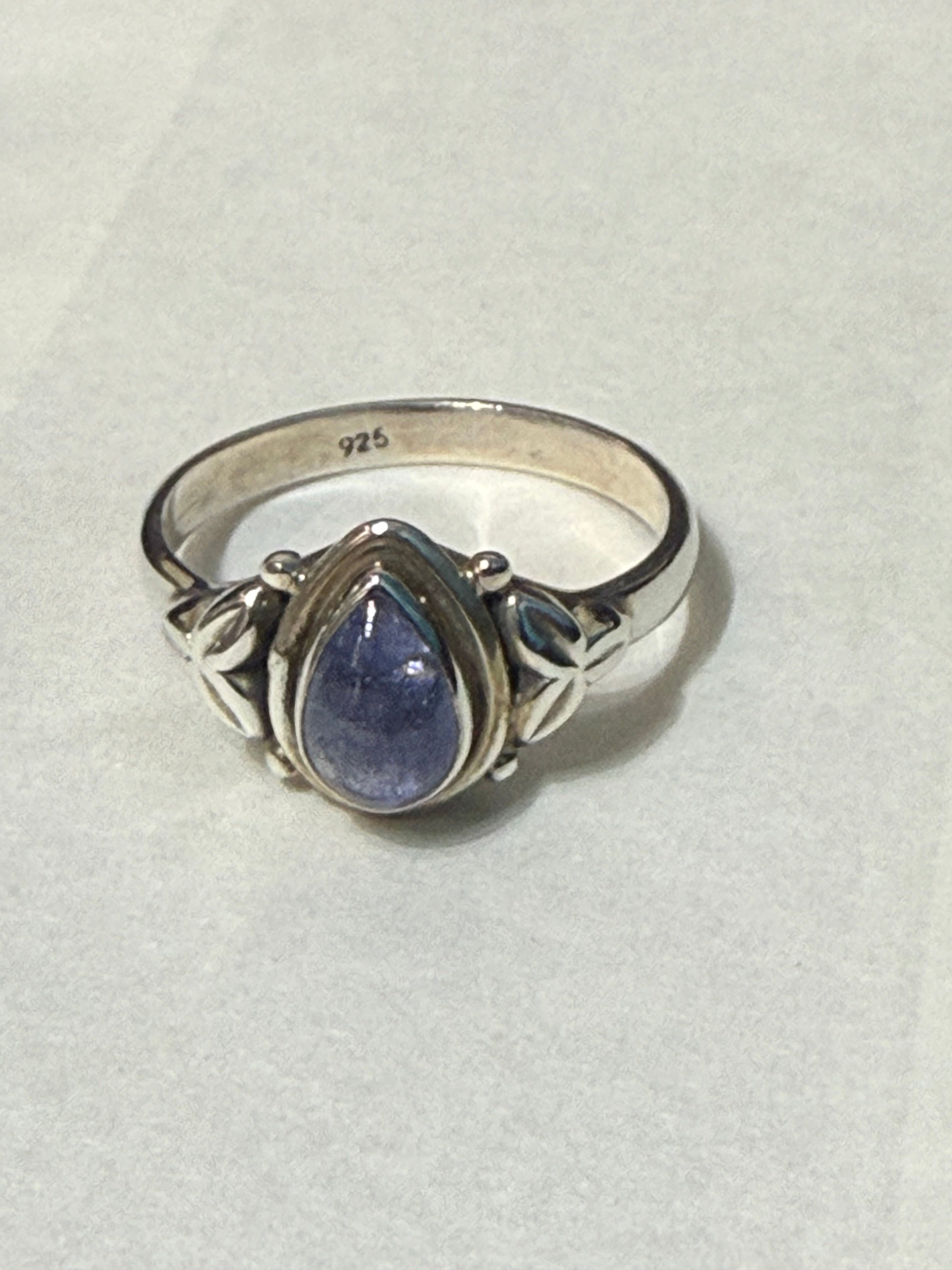 Ethereal Tanzanite Ring – Size 8 Sterling Silver Crystal Wellness