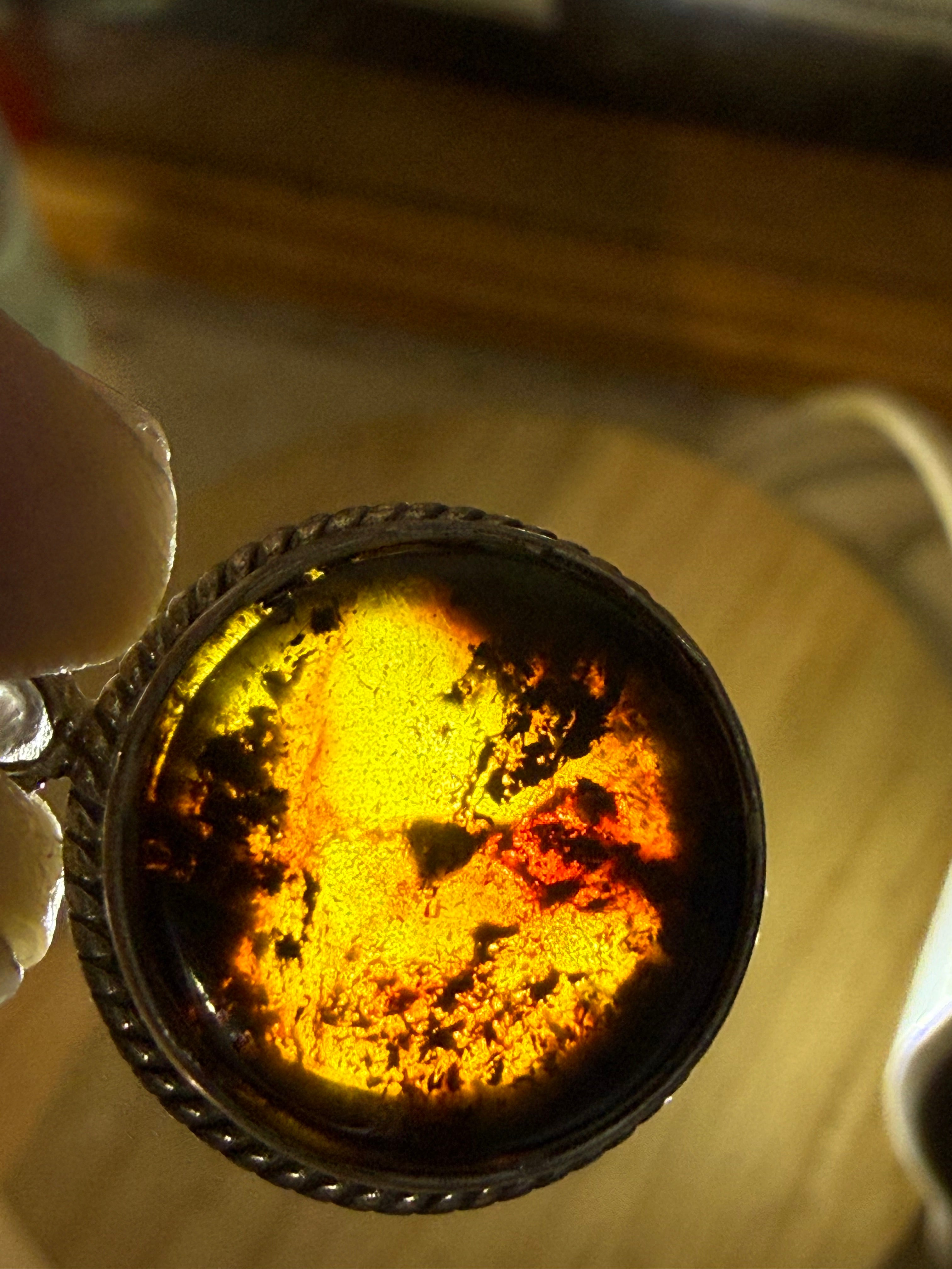 Golden Amber Pendant — Warmth, Protection & Ancient Light, 16mmx16mm Crystal Wellness