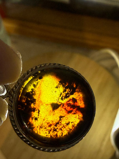 Golden Amber Pendant — Warmth, Protection & Ancient Light, 16mmx16mm Crystal Wellness