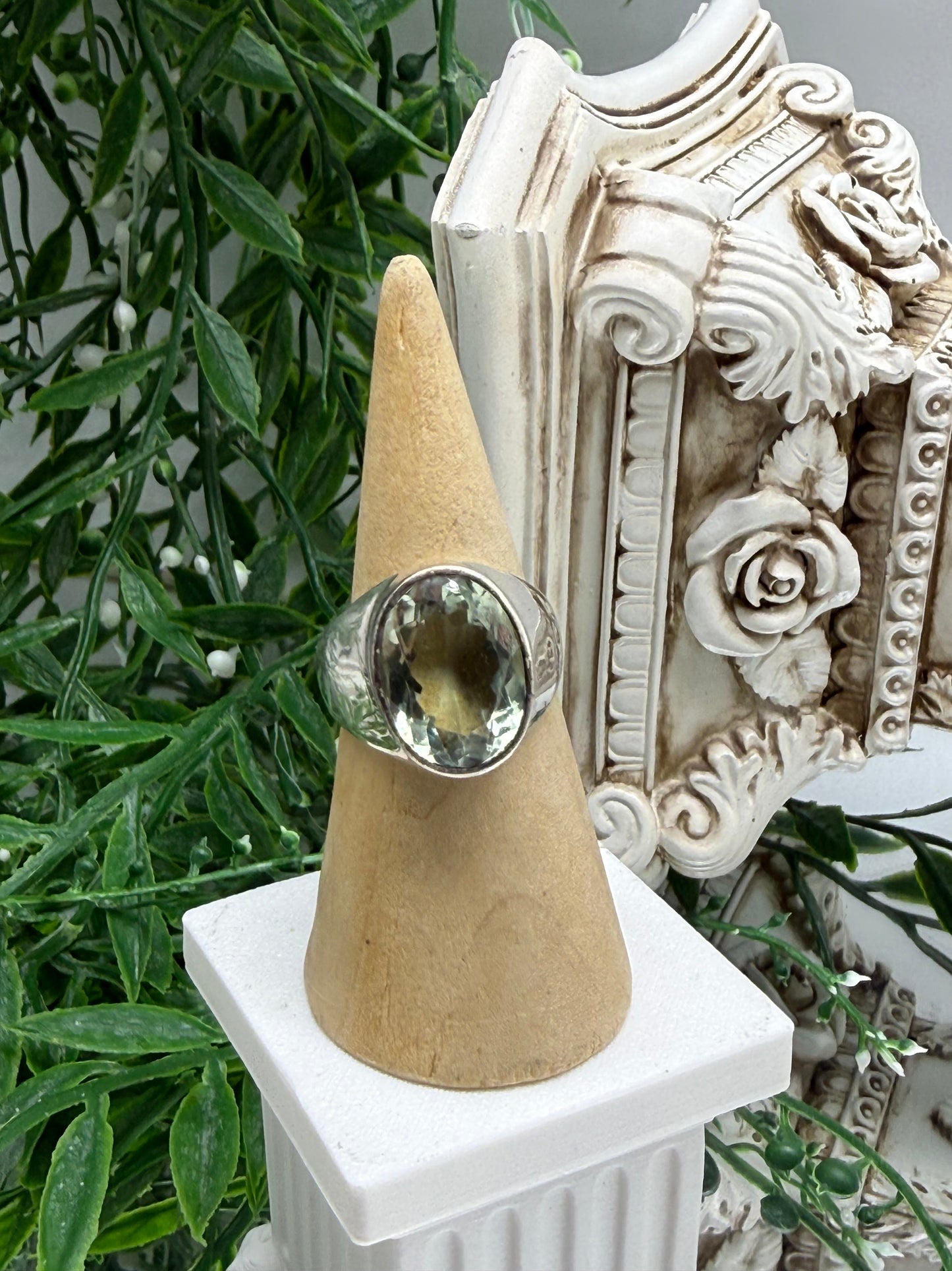 Green Amethyst Sterling Silver Men’s Ring – Clarity, Balance & Heart-Centred Strength Crystal Wellness