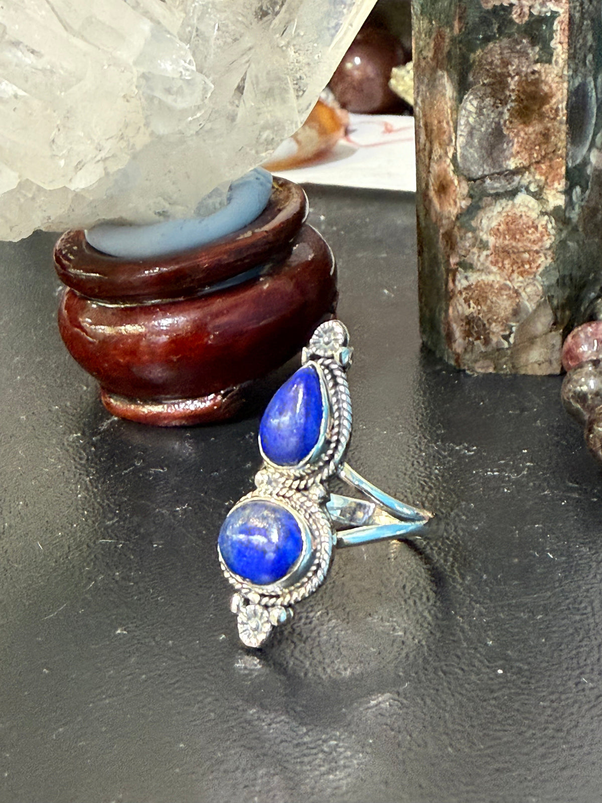 Lapis Lazuli Ring
Stone of Wisdom, Truth & Self-Expression, size 7 Crystal Wellness