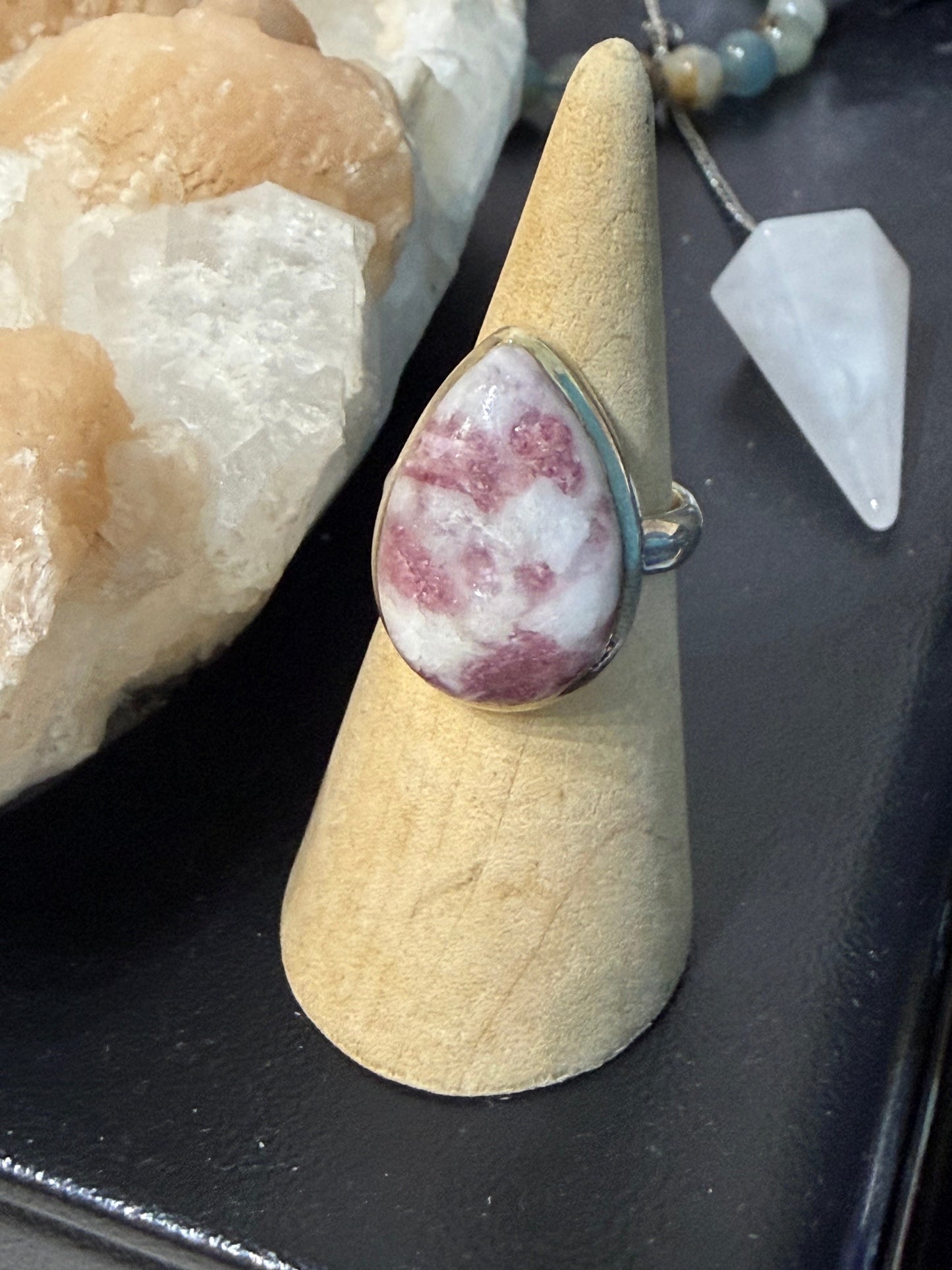 Cinnabar Ring, size 8 – The Stone of Prosperity & Personal Power Crystal Wellness