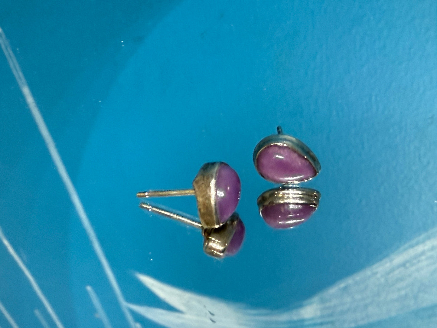 Phosphosiderite Stud Earrings – Serenity • Intuition • Spiritual Peace, 10mmx6mm Crystal Wellness
