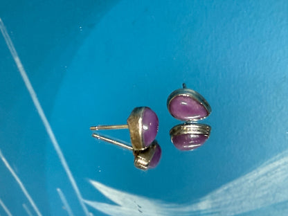 Phosphosiderite Stud Earrings – Serenity • Intuition • Spiritual Peace, 10mmx6mm Crystal Wellness