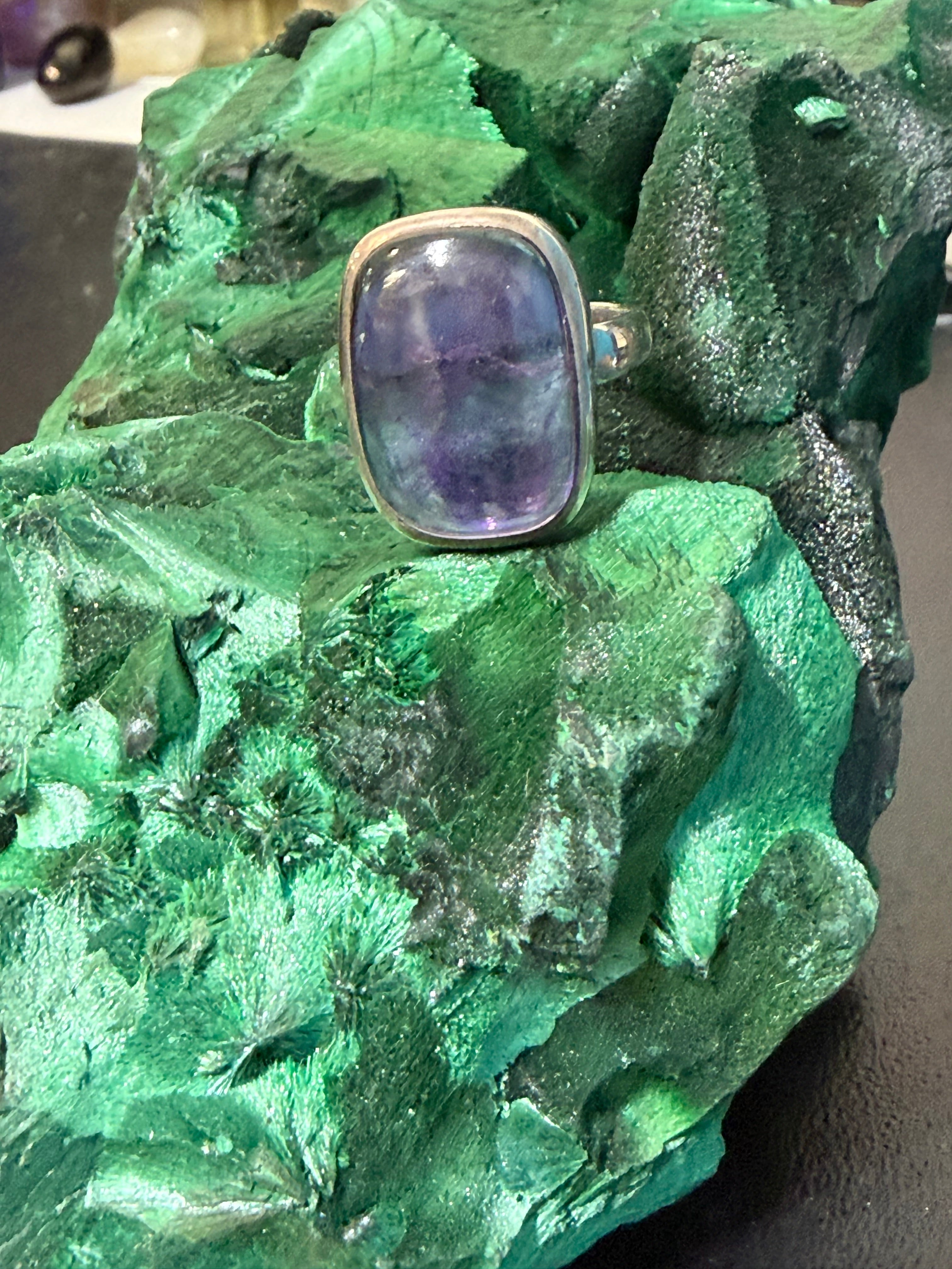 Amethyst 925 Sterling Silver Rings Size 7 Crystal Wellness