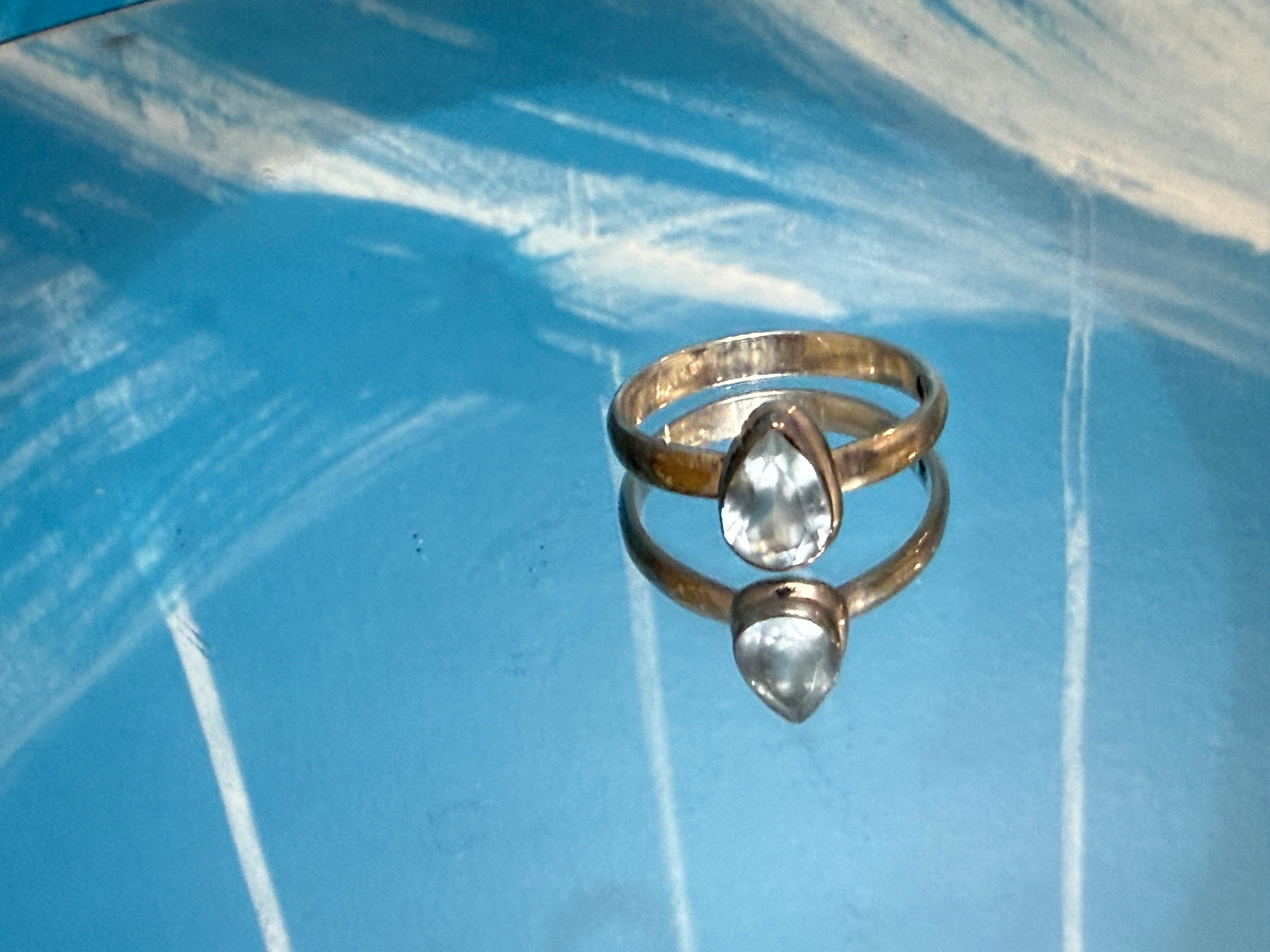 Natural Aquamarine Ring, size 8 – A Stone of Serenity, Courage & Clear Communication Crystal Wellness