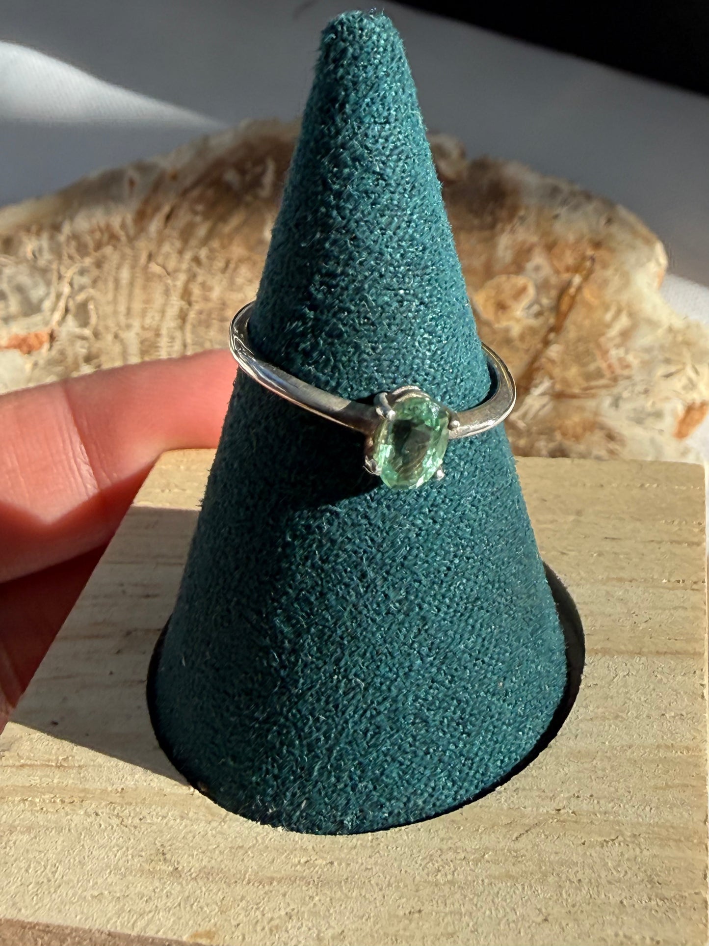 Neon Blue Apatite Ring – Clarity, Inspiration & Personal Growth, size 6 Crystal Wellness