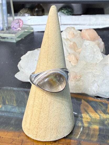 ✨ Golden Rutilated Quartz Ring — Golden Threads of Light, size 9 Crystal Wellness