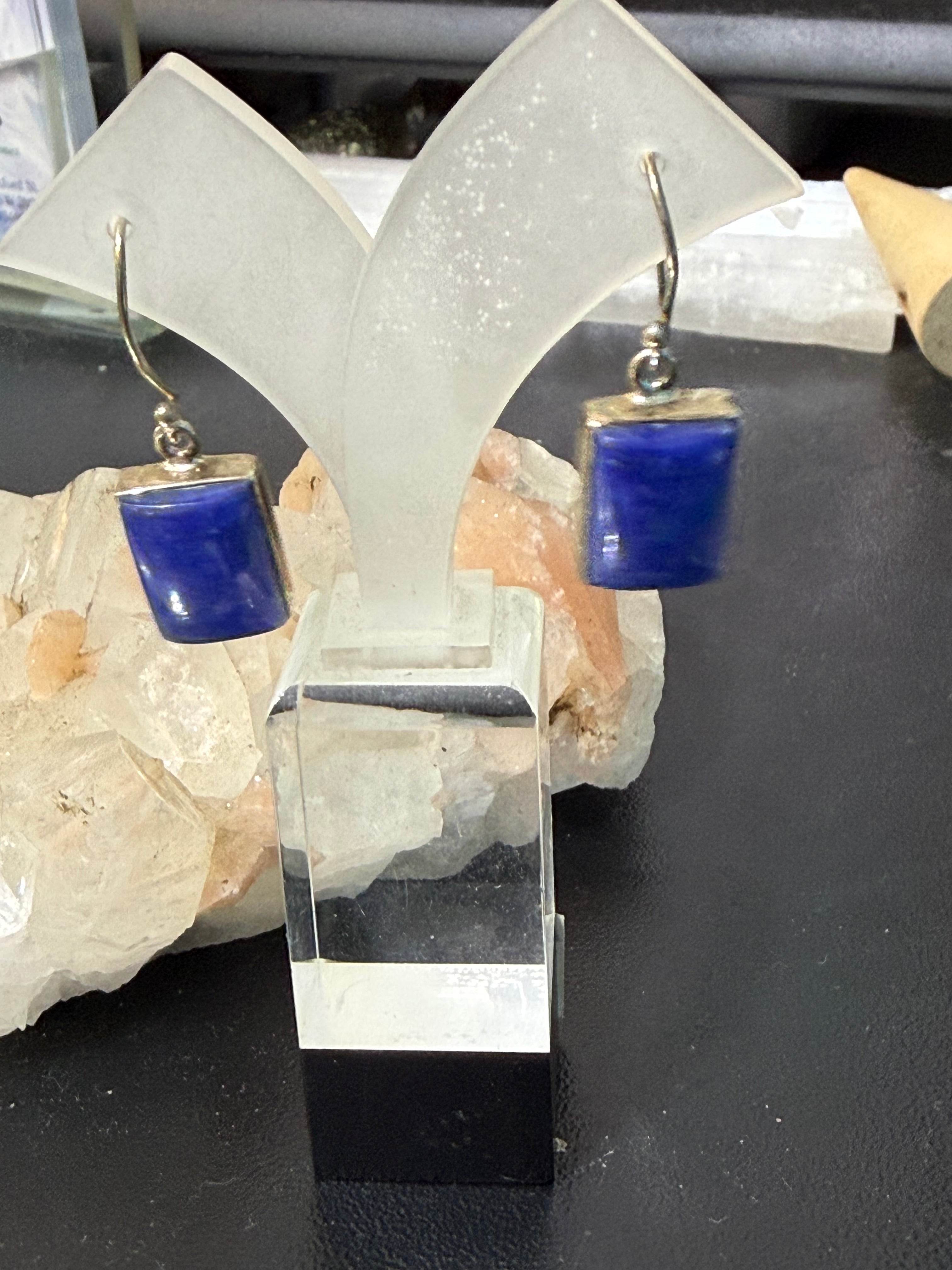 Lapis Lazuli Earrings – Wisdom & Inner Truth, 14mmx11mm Crystal Wellness
