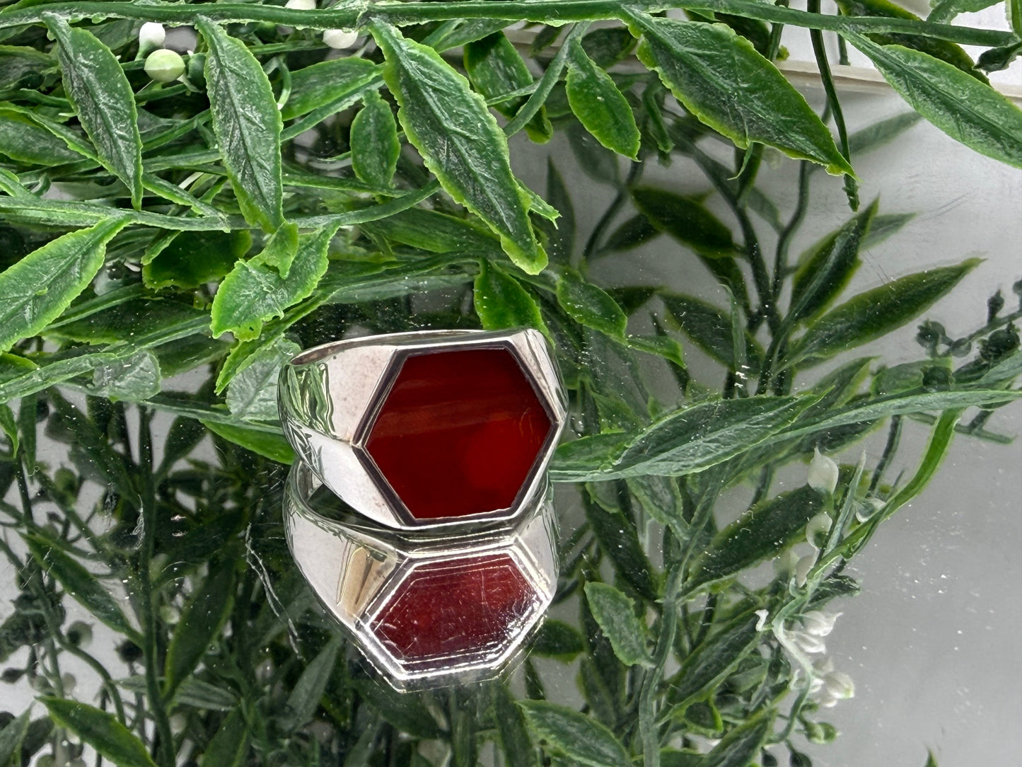 Carnelian Titanium Gold Plated Ring Crystal Wellness