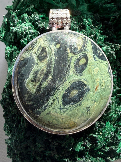 Ancient Earth Wisdom – Kambaba Jasper Silver Pendant38mmx38mm Crystal Wellness