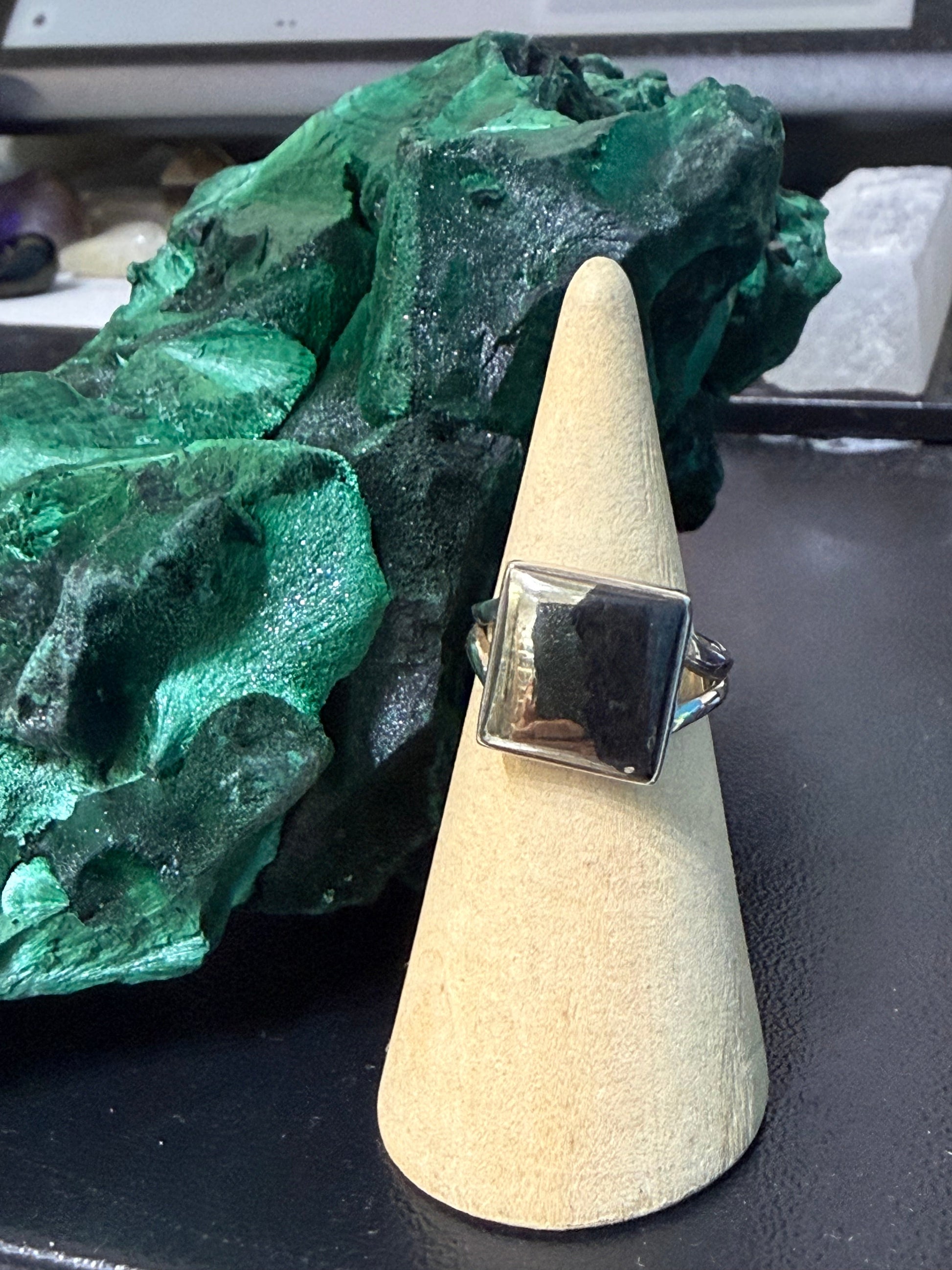 Pyrite & Magnetite Sterling Silver Ring – Size 7 Crystal Wellness