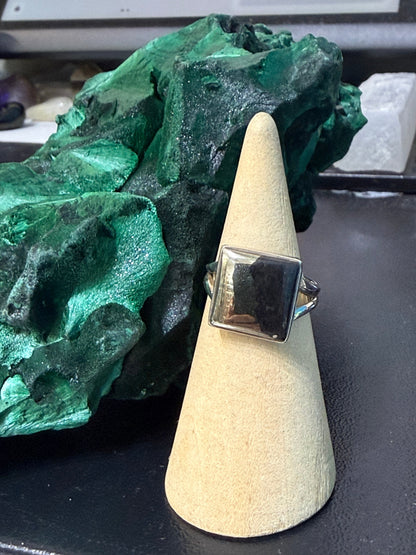 Pyrite & Magnetite Sterling Silver Ring – Size 7 Crystal Wellness