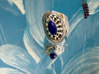 Lapis Lazuli Ring, size 6.5
Stone of Wisdom, Truth & Self-Expression Crystal Wellness