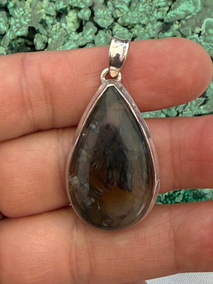 Earth’s Harmony Tube Agate Pendant 34mmx18mm Crystal Wellness