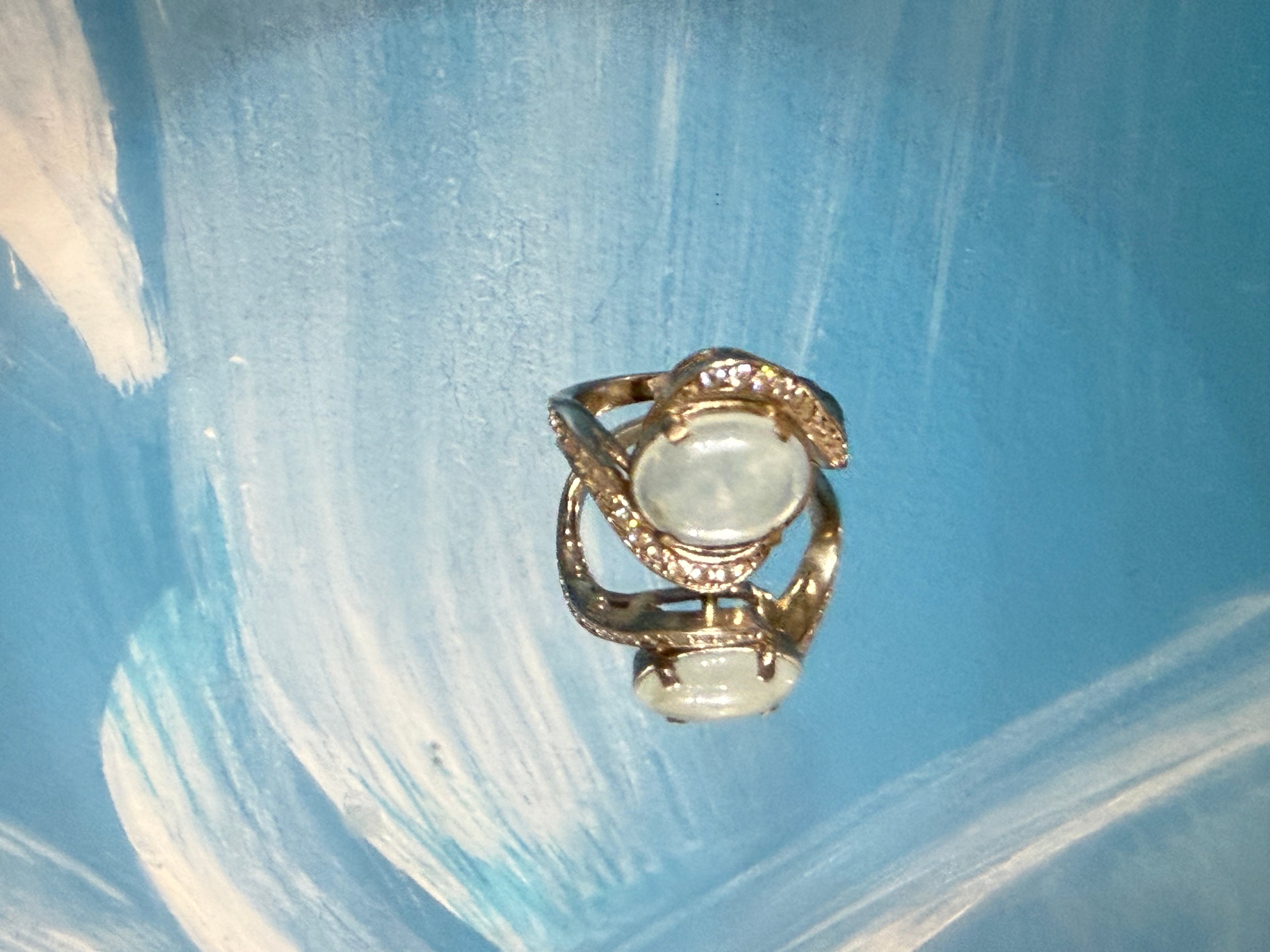 Aquamarine & Zircon Ring, size 5$6.5 – Stone of Calm Clarity & Radiant Truth Crystal Wellness