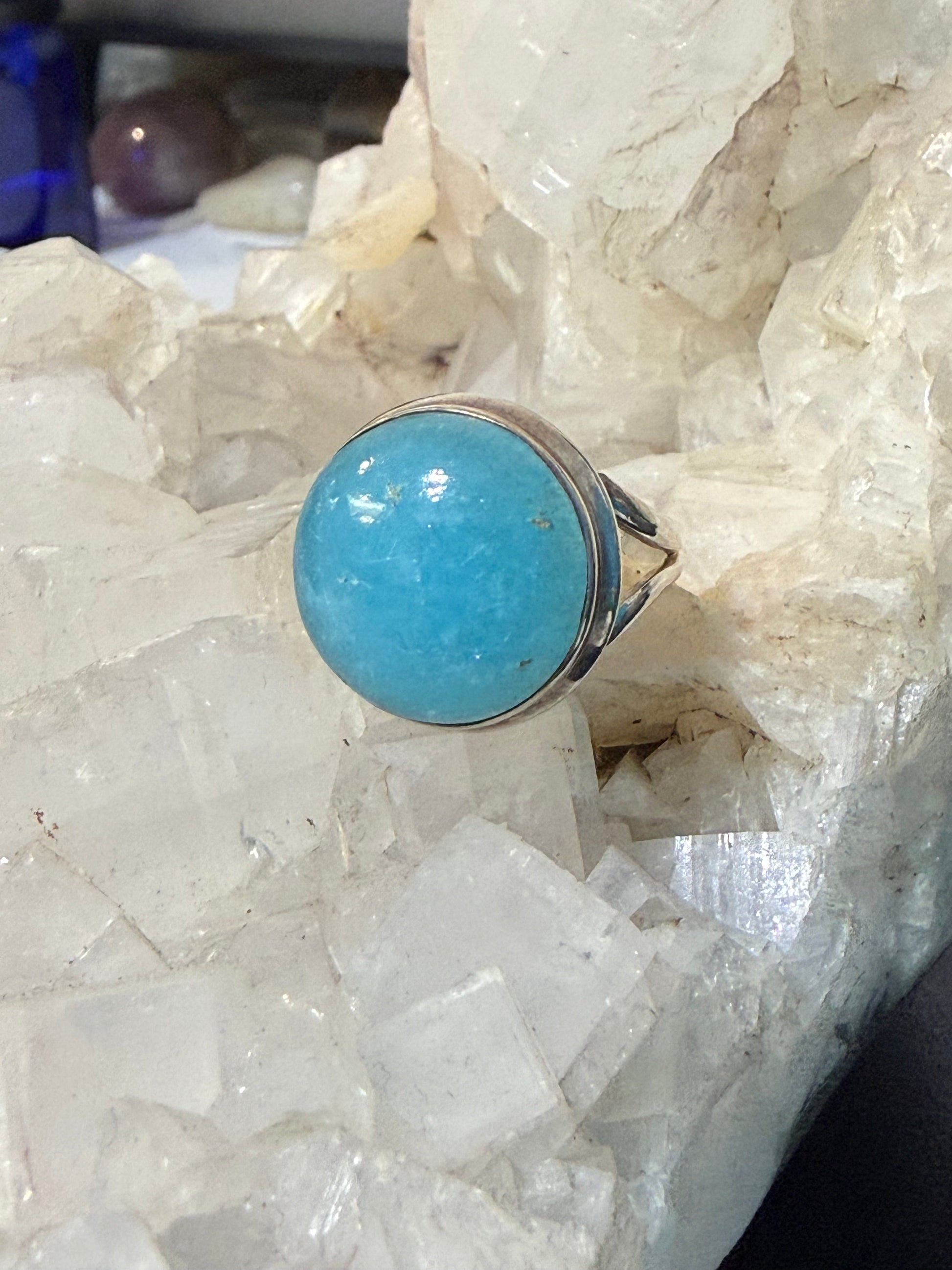 Smithsonite 925 Sterling Silver Ring Size 7 Crystal Wellness