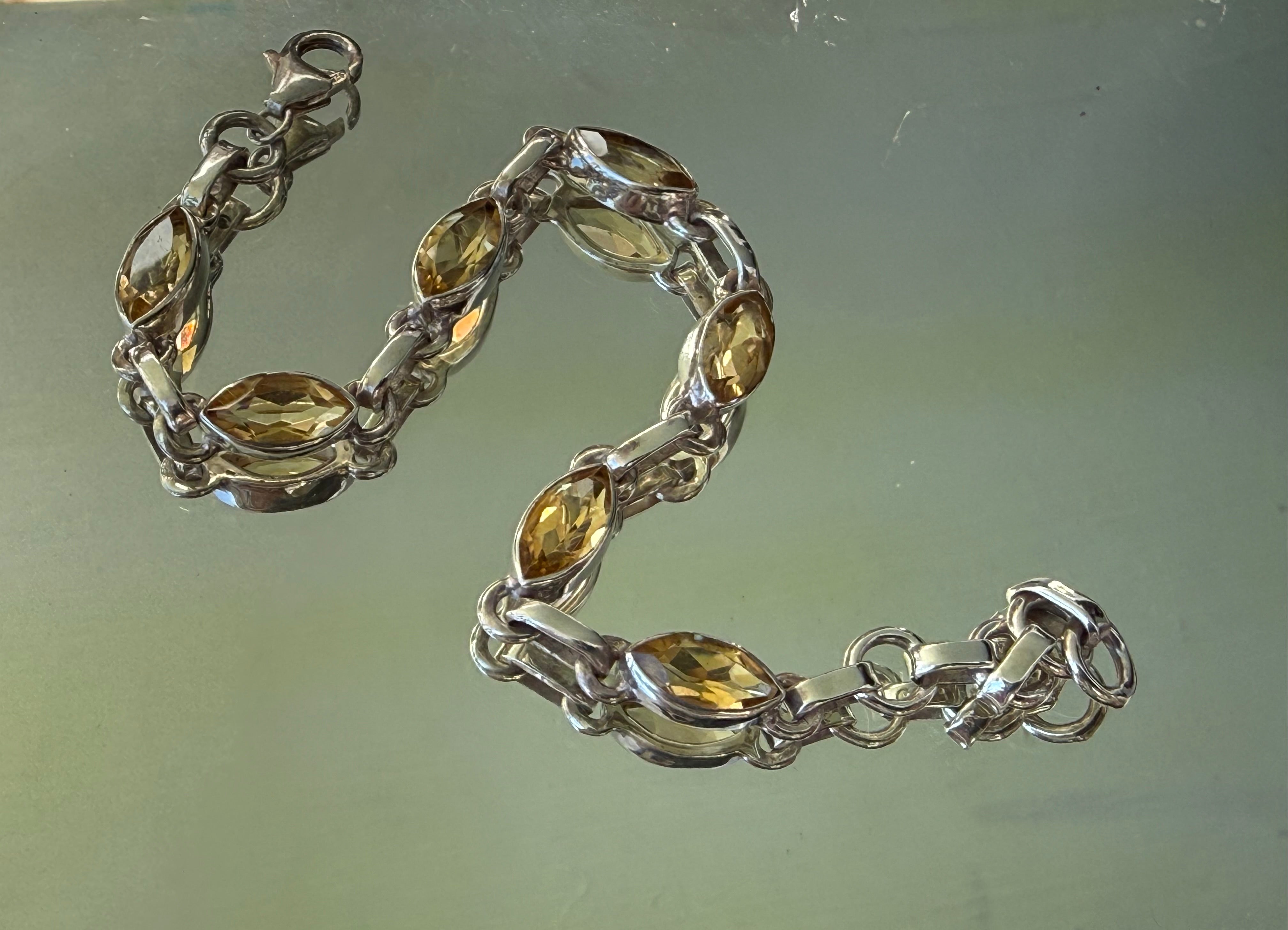 Citrine Sterling Silver Bracelet – Abundance, Joy & Radiant Confidence 18cm Crystal Wellness