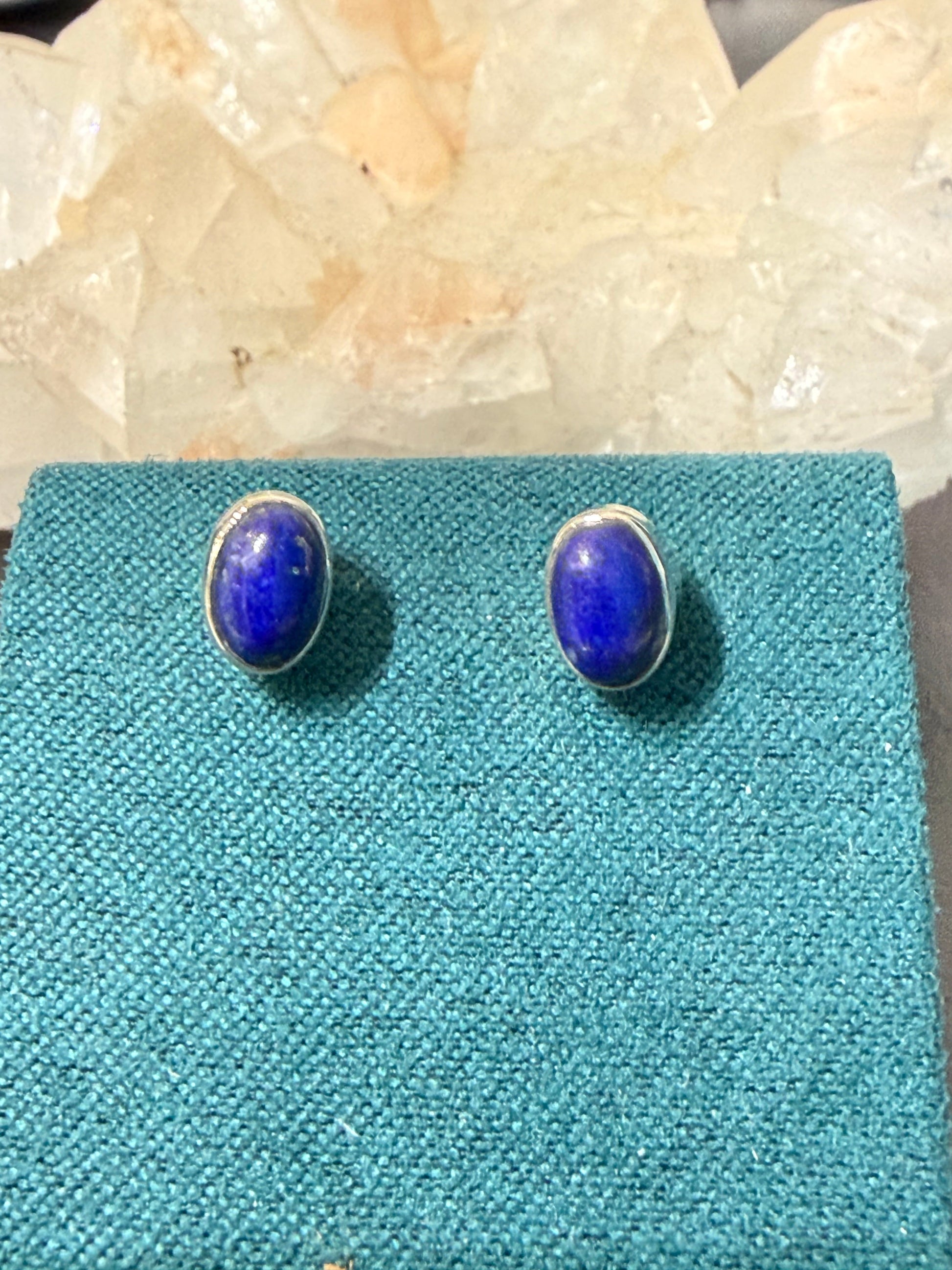 Lapis Lazuli Stud Earrings – Wisdom & Truth, 8mmx5mm Crystal Wellness