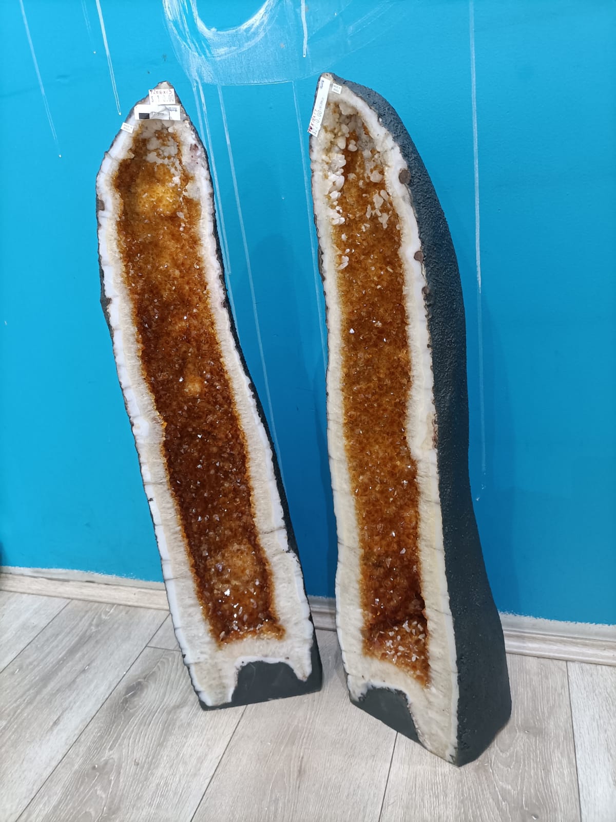 Citrine Cathedral Pair High Grade 36kg Crystal Wellness