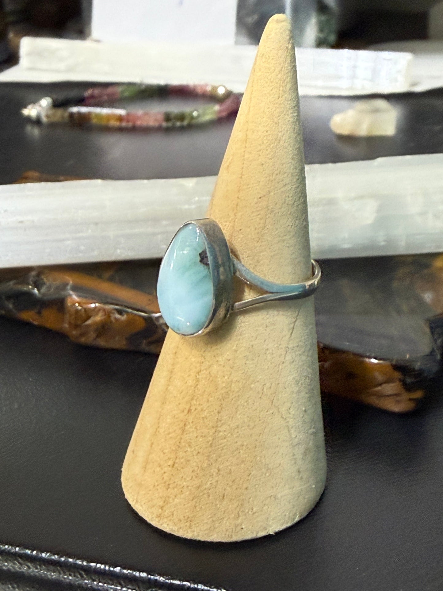 💙 Larimar Silver Ring — The Stone of Divine Calm, size 7.5 Crystal Wellness