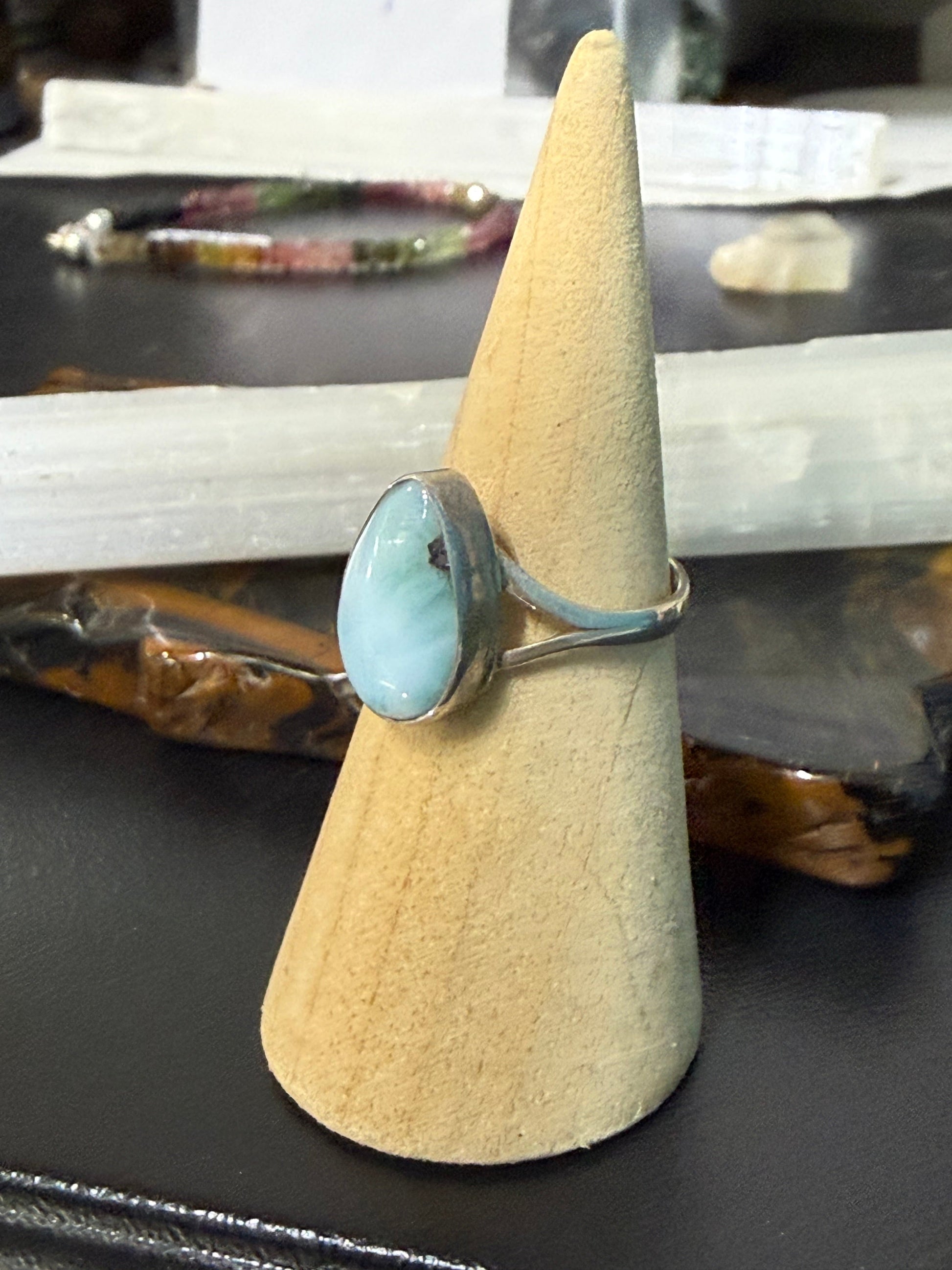 💙 Larimar Silver Ring — The Stone of Divine Calm, size 7.5 Crystal Wellness