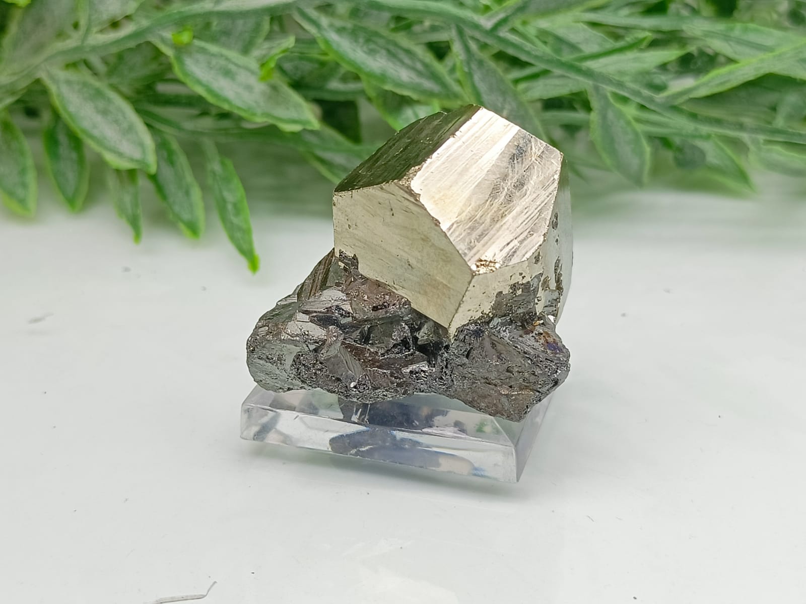 Natural Pyrite Cube with Bournonite Crystal Wellness