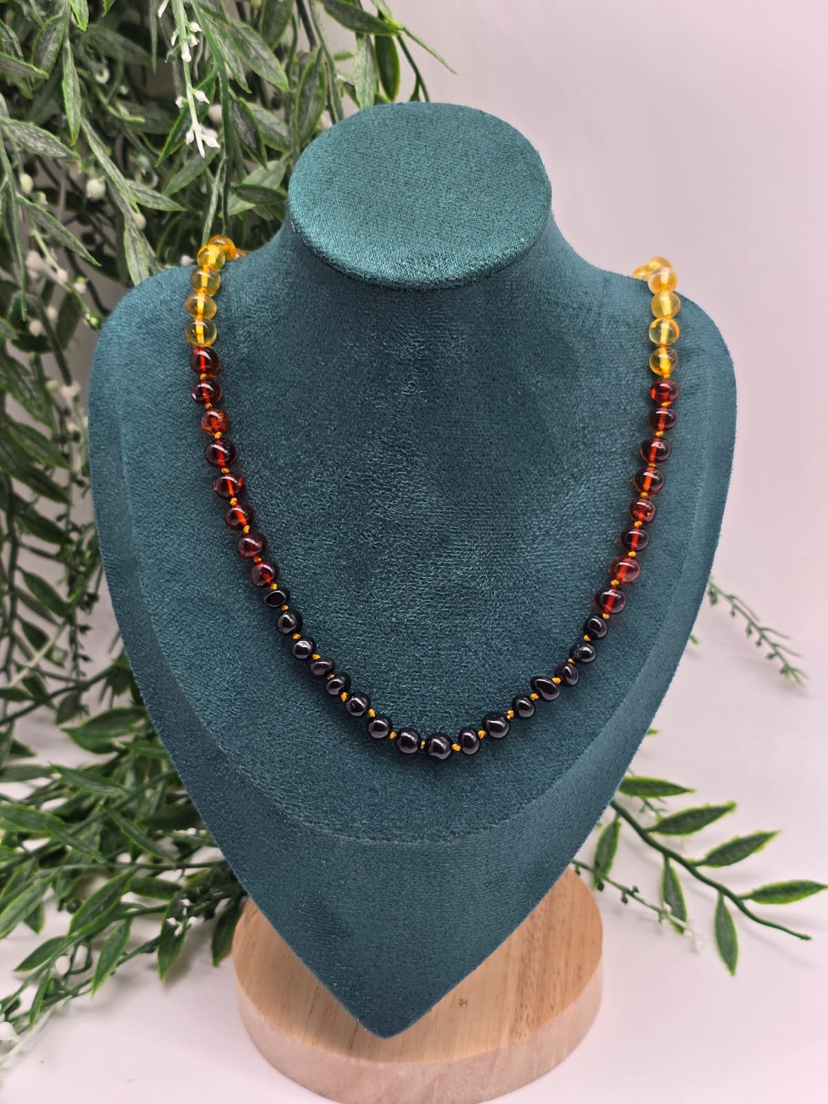 Natural Baltic Amber Necklace – 7mm Beads, 50cm Crystal Wellness