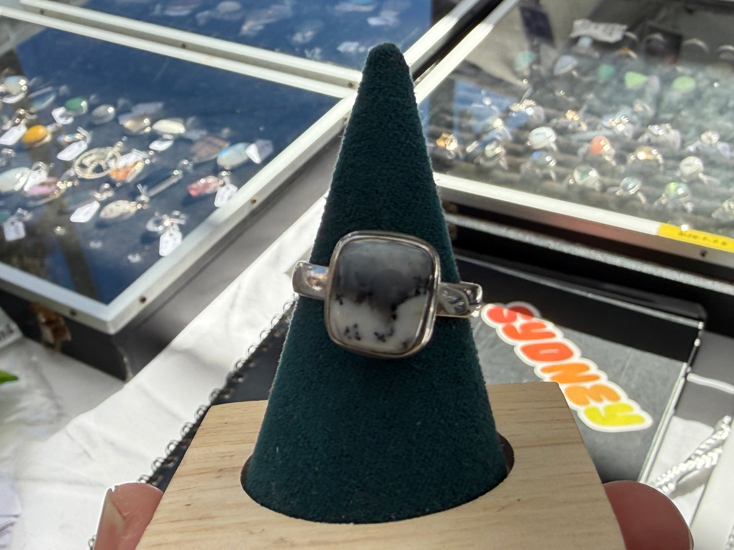 Dendritic Opal Ring — Whispers of Nature, size 9 Crystal Wellness